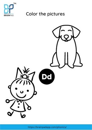 color the letter words d