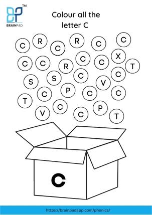 find and color the letter c