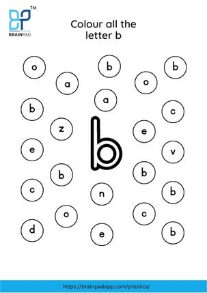 find and color the letter b