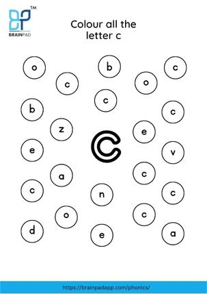 find and color the letter c