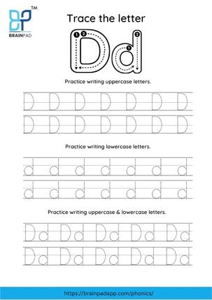 trace the capital and small letter d