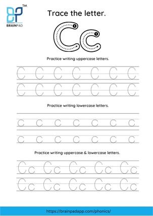 trace the capital and small letter c