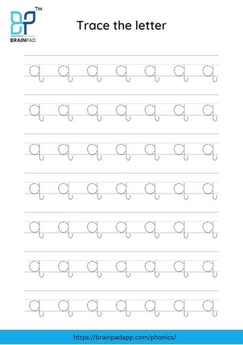 Trace the small letter q