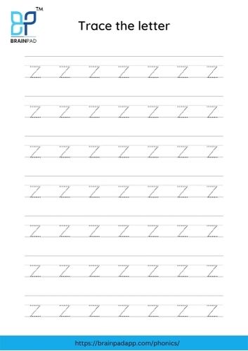 Trace the small letter z
