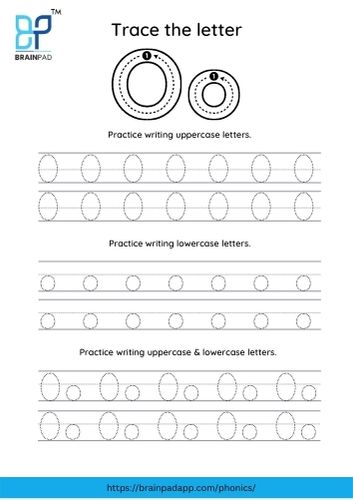 trace the capital and small letter o