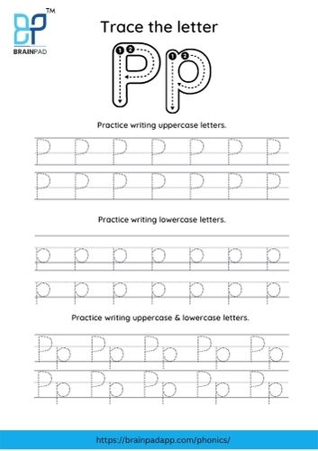 trace the capital and small letter p