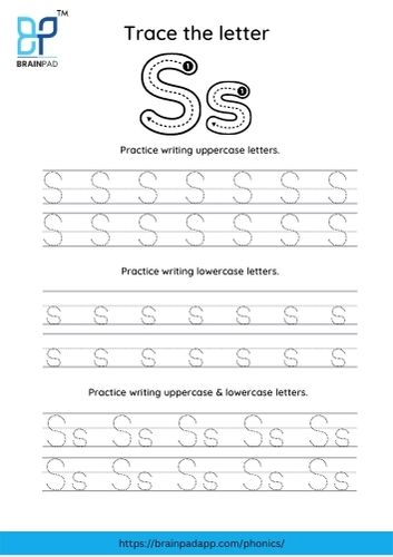 trace the capital and small letter s