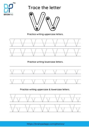 trace the capital and small letter v