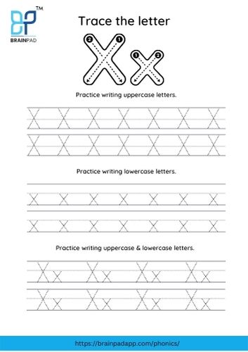 trace the capital and small letter x