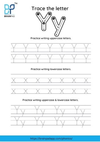 trace the capital and small letter y