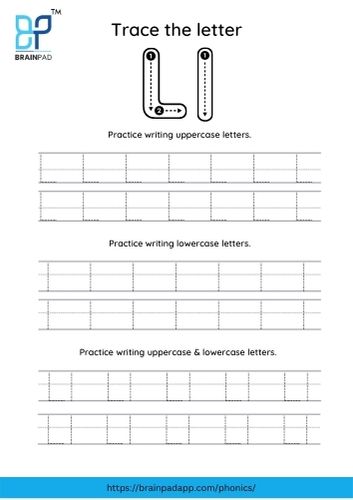 trace the capital and small letter l