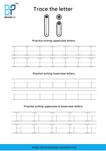 trace the capital and small letter i