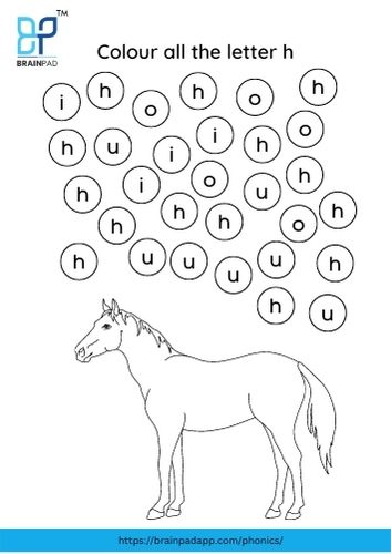 find and color the letter H