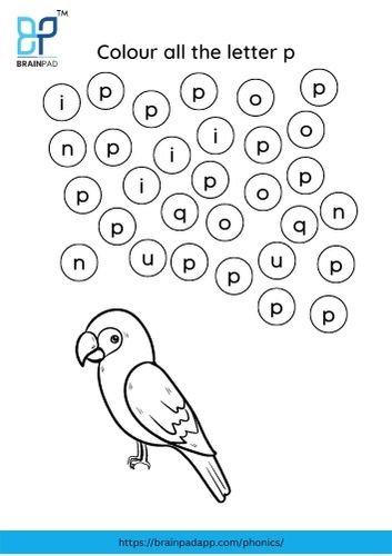 find and color the letter p