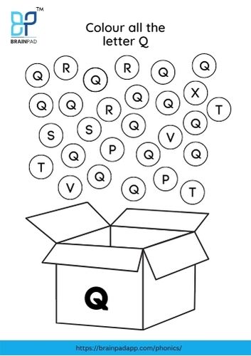 find and color the letter q