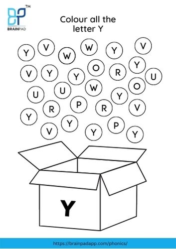 find and color the letter y