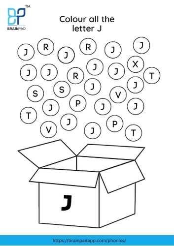 find and color the letter j