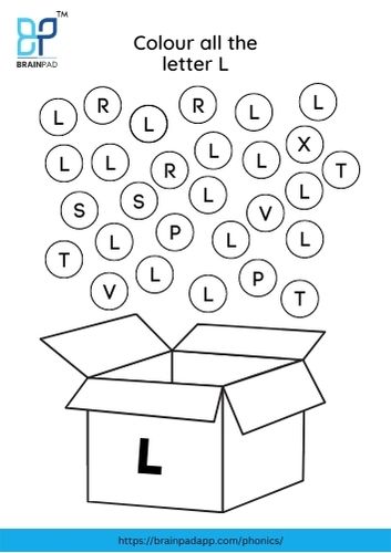 find and color the letter l