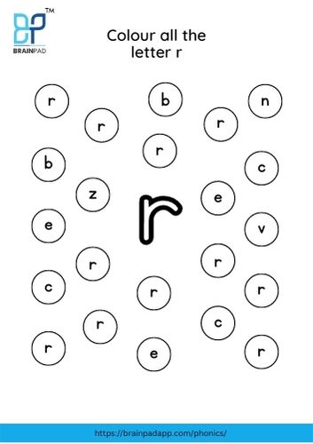 find and color the letter r