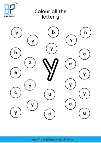 find and color the letter y