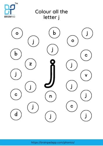 find and color the letter j