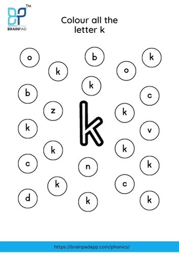 find and color the letter k