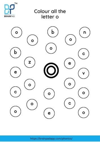 find and color the letter o